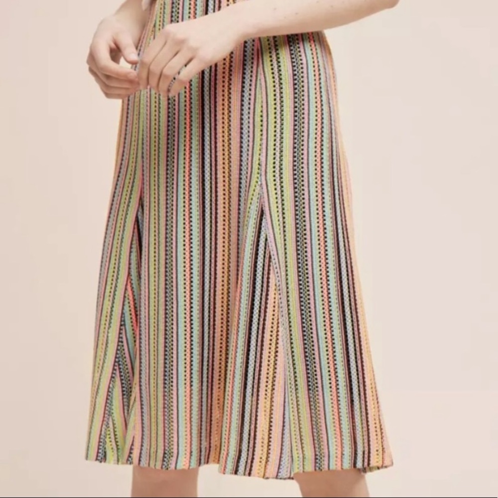 Anthropologie Maeve Crochet Rainbow Stripe Skirt